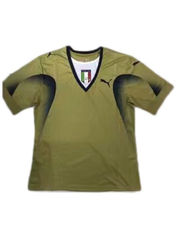 Italy retro soccer jersey maillot match men's sportwear football shirt gold 2006